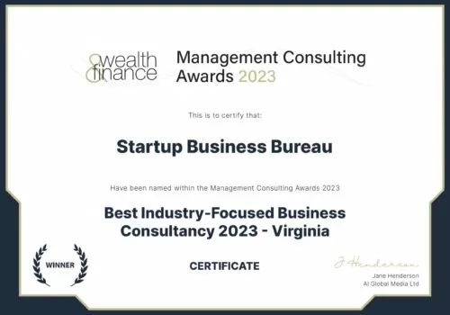 W&F Management Consulting Awards- Certificate Best Industry